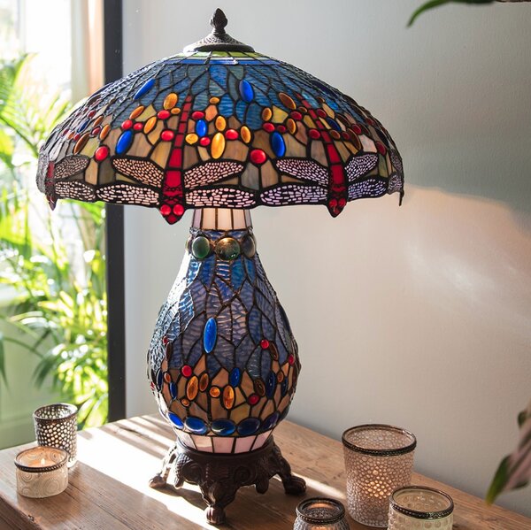 Clayre eff Stolní lampa Tiffany DRAGONFLY