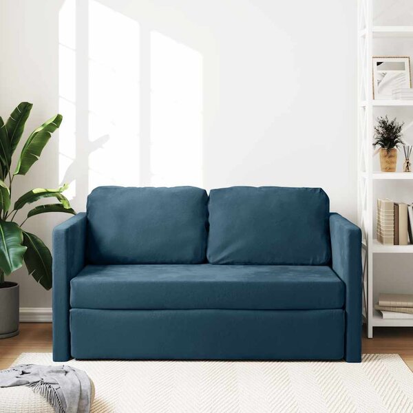 VidaXL Podlahová rozkládací pohovka 2v1 122x204x55cm samet [353962] Barva: Tmavě šedá
