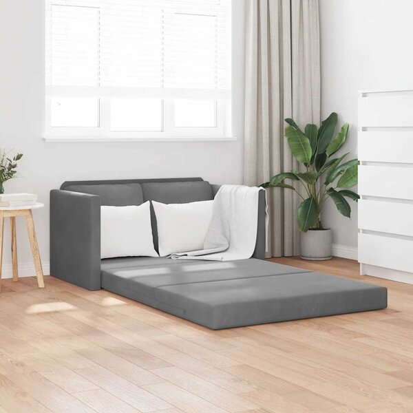 VidaXL Podlahová rozkládací pohovka 2v1 122x204x55cm samet [353962] Barva: Tmavě šedá