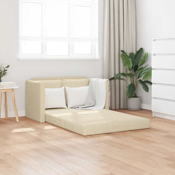 VidaXL Podlahová rozkládací pohovka 2v1 112x174x55cm textil [353969] Barva: krémová