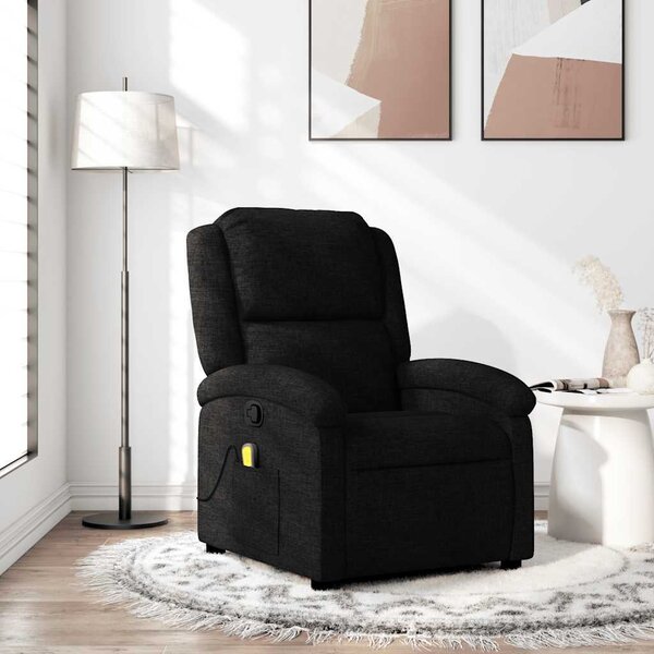 VidaXL Masážní polohovací křeslo textil [371763] Barva: Černá