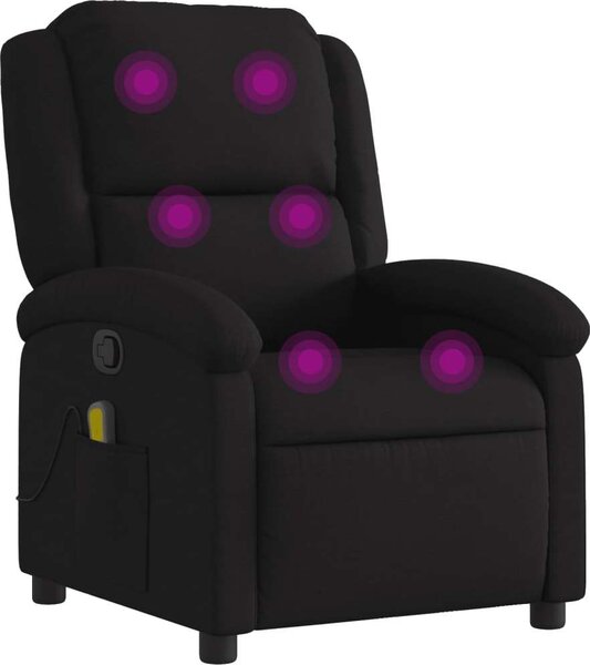VidaXL Masážní polohovací křeslo textil [371763] Barva: Černá