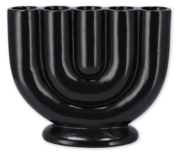 Černá keramická váza BUKAN 21 cm