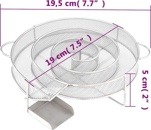 VidaXL Generátor studeného kouře kulatý 19,5 cm nerezová ocel [30249]