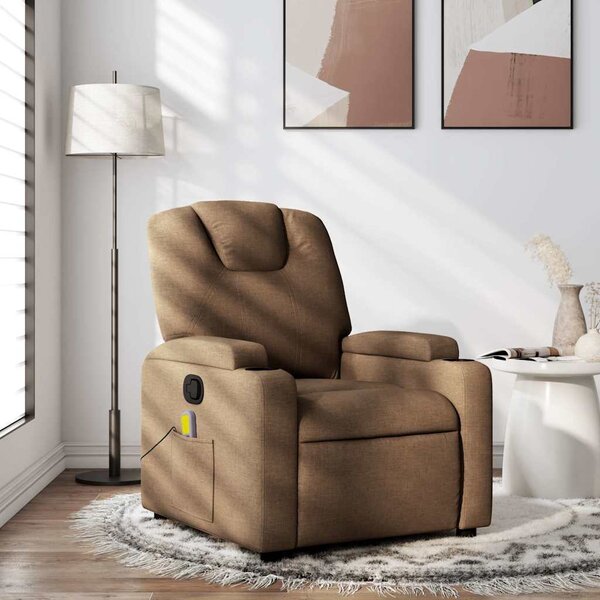 VidaXL Masážní polohovací křeslo textil [372383] Barva: Tmavě zelená