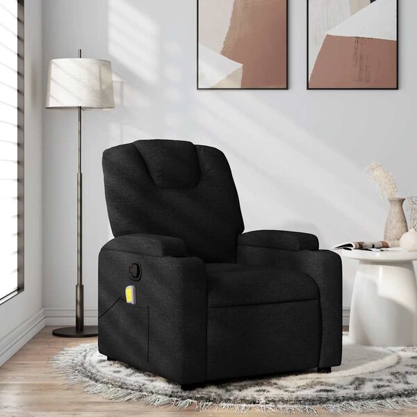 VidaXL Masážní polohovací křeslo textil [372383] Barva: Černá