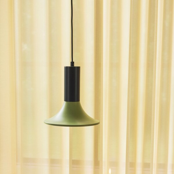 Modro-zelené kovové závěsné světlo Hübsch Luminary 25 cm