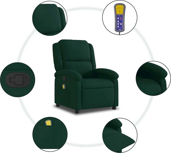 VidaXL Masážní polohovací křeslo samet [371810] Barva: Růžová