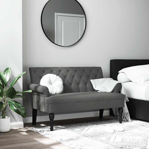 VidaXL Lavice s opěradlem 120 x 62 x 75,5 cm textil [372123] Barva: Tmavě zelená