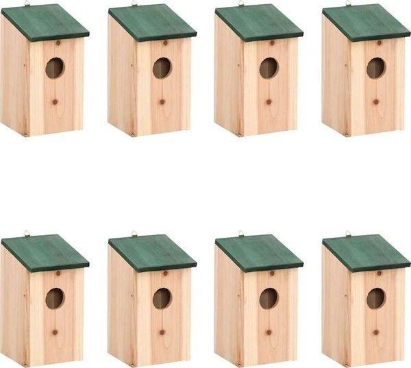 VidaXL Ptačí budky 8 ks dřevěné 12 x 12 x 22 cm [276006]