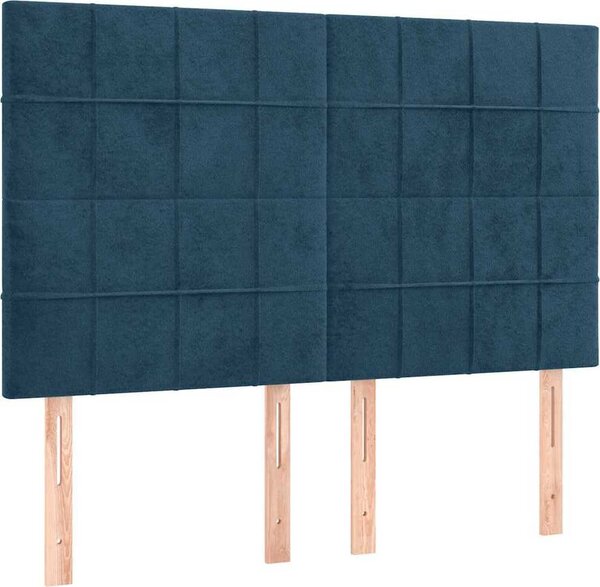 VidaXL Čelo postele s LED 144x5x118/128 cm samet [3122473] Barva: Tmavě šedá