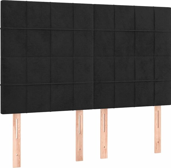 VidaXL Čelo postele s LED 144x5x118/128 cm samet [3122473] Barva: Tmavě šedá