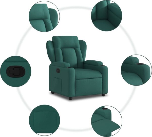 VidaXL Polohovací křeslo textil [372403] Barva: Hnědá
