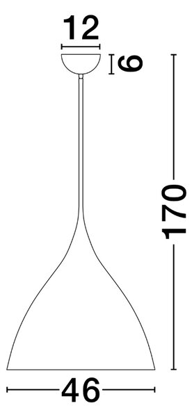 Bílé kovové závěsné světlo Nova Luce Syntopia 46 cm