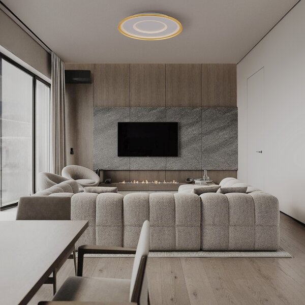 Zlaté kovové stropní LED světlo Nova Luce Figin 60 cm