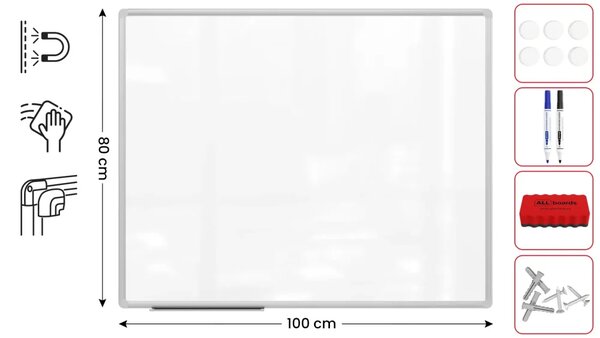 ALLboards PREMIUM EX108 magnetická tabule 100 x 80 cm