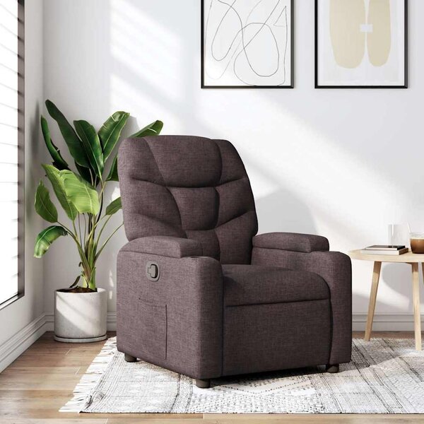 VidaXL Polohovací křeslo textil, výška sedáku od země 42–44 cm [372449] Barva: světle šedá