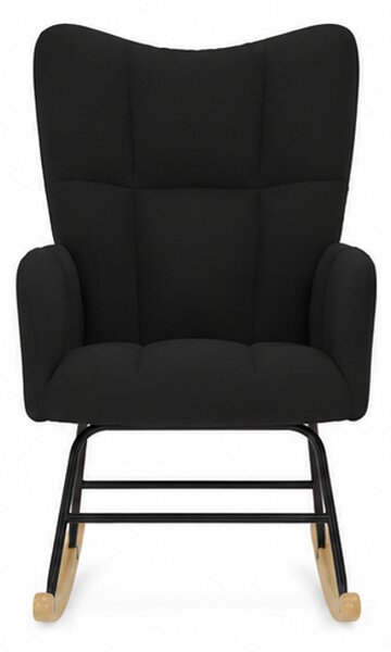 Relaxační křeslo, houpací, dřevo/kov/textil, 96x62x79 cm, nohy světlé/černá, Dekorino KR20260134