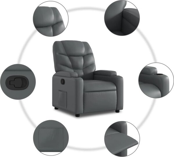 VidaXL Polohovací křeslo umělá kůže [372468] Barva: krémová