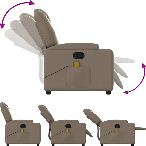 VidaXL Masážní polohovací křeslo umělá kůže [372402] Barva: Šedá