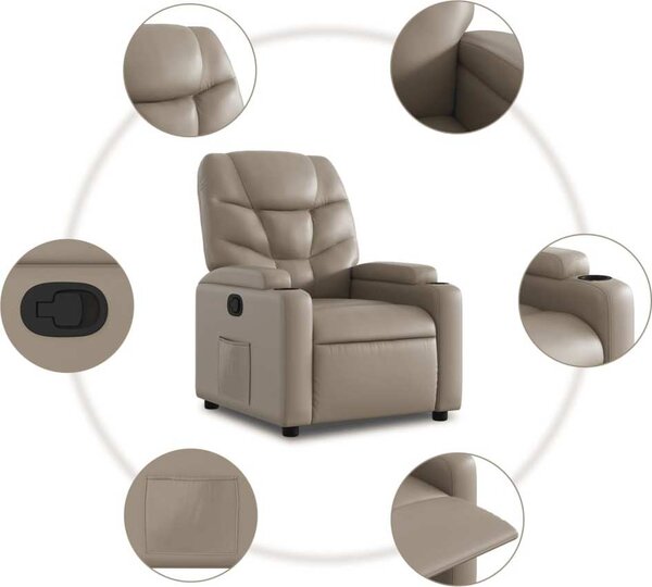 VidaXL Polohovací křeslo umělá kůže [372468] Barva: krémová