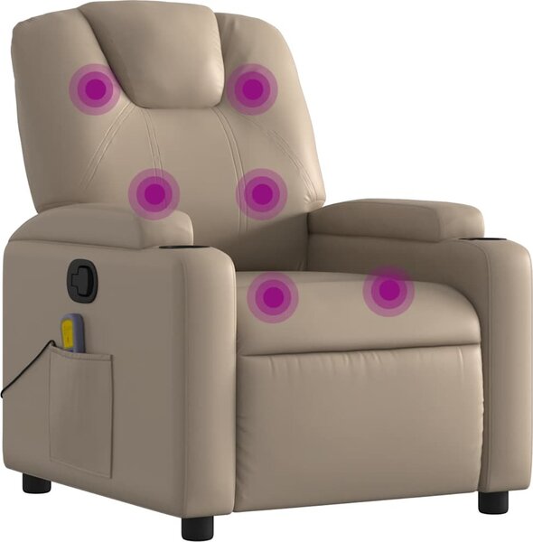 VidaXL Masážní polohovací křeslo umělá kůže [372402] Barva: Šedá