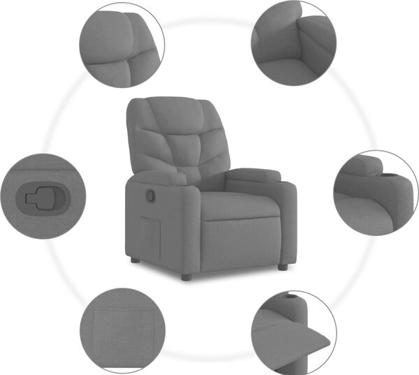 VidaXL Polohovací křeslo textil [372449] Barva: světle šedá