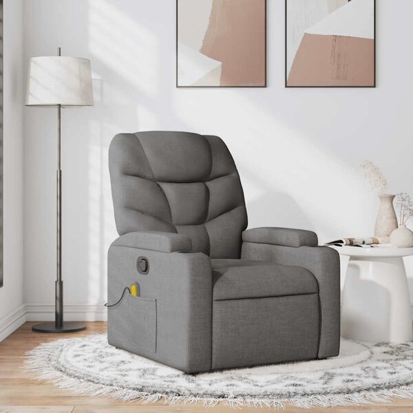 VidaXL Masážní polohovací křeslo textil [372461] Barva: Tmavě šedá