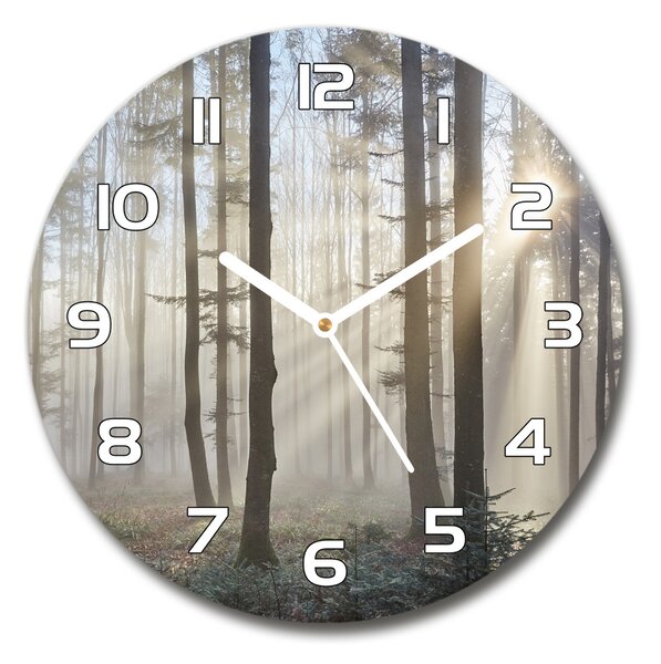 Skleněné hodiny na stěnu Mlha v lese pl_zso_30_f_98968412