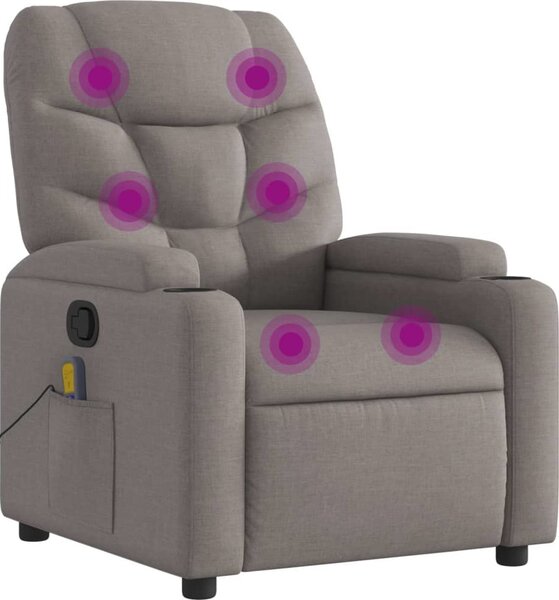 VidaXL Masážní polohovací křeslo textil [372461] Barva: Tmavě šedá