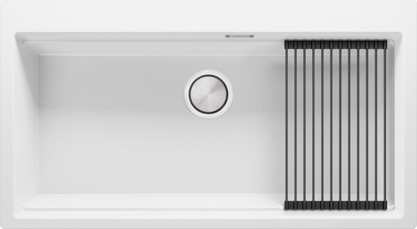 Granitový dřez kuchyňský jednodřez bez odkapávače s velkou komorou XXL Oslo 90 Level + rolovaný odkvapkávač