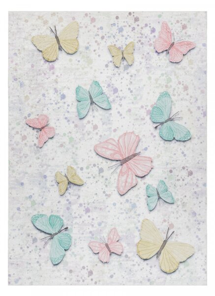 Hans Home | Dětský kusový koberec Bambino 1610 Butterflies cream - 80x150
