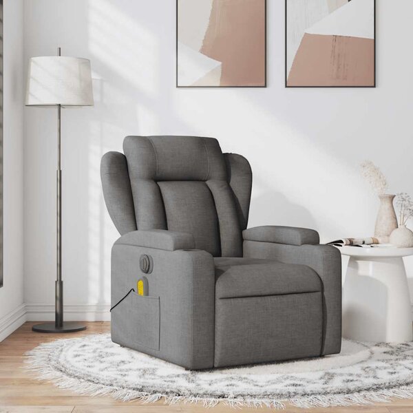 VidaXL Masážní polohovací křeslo textil [372423] Barva: Tmavě šedá