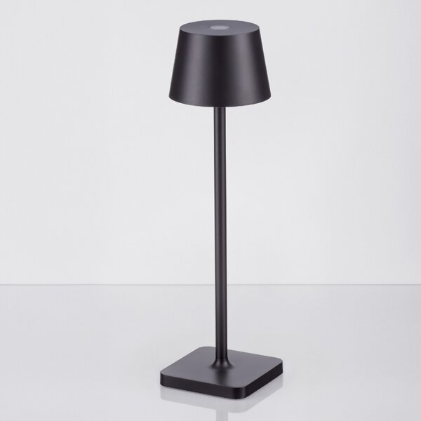 Černá kovová nabíjecí stolní LED lampa Nova Luce Deck