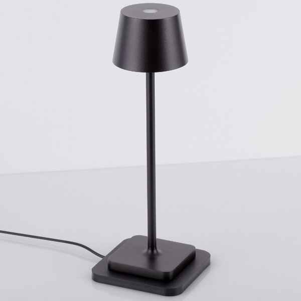 Černá kovová nabíjecí stolní LED lampa Nova Luce Deck