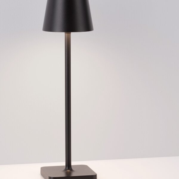 Černá kovová nabíjecí stolní LED lampa Nova Luce Deck