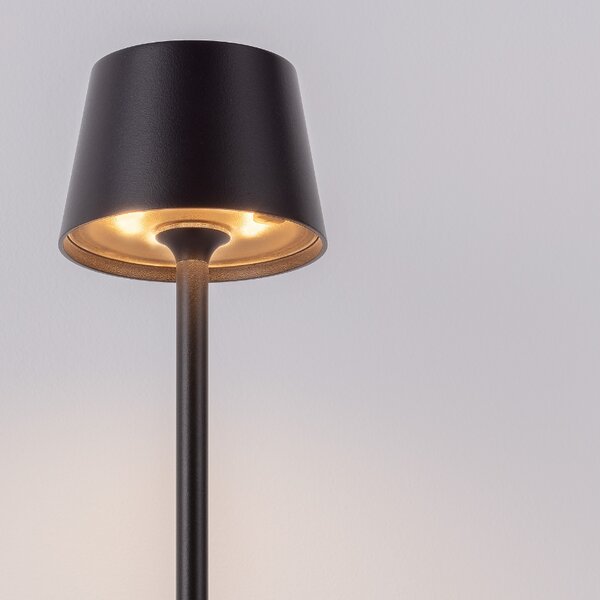 Černá kovová nabíjecí stolní LED lampa Nova Luce Deck