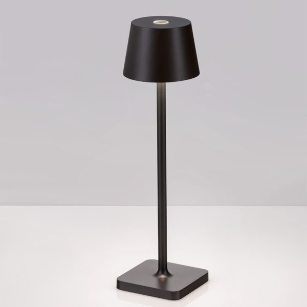 Černá kovová nabíjecí stolní LED lampa Nova Luce Deck