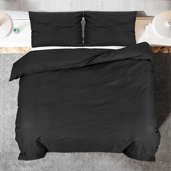 VidaXL Sada ložního prádla 260 x 240 cm lehké mikrovlákno [135940] Barva: Černá