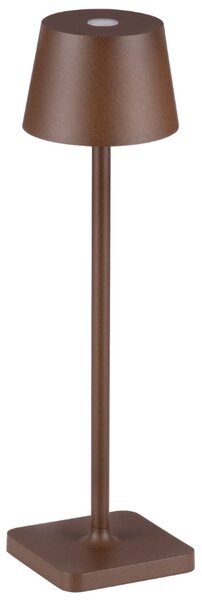 Hnědá kovová nabíjecí stolní LED lampa Nova Luce Deck