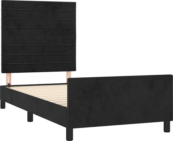 VidaXL Rám postele s čelem 90x200 cm samet [3125795] Barva: Tmavě zelená