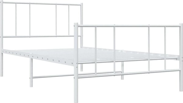 VidaXL Kovový rám postele s hlavovým a nožním čelem 80 x 200 cm [352489] Barva: Bílá
