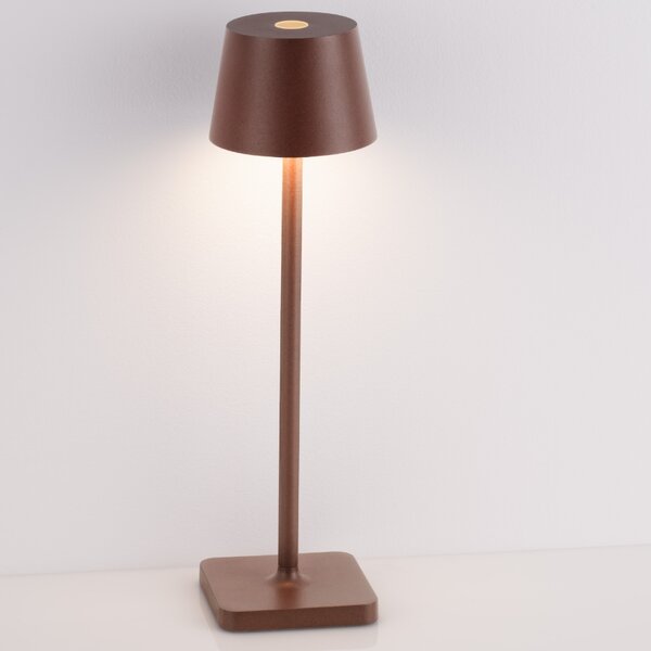 Hnědá kovová nabíjecí stolní LED lampa Nova Luce Deck