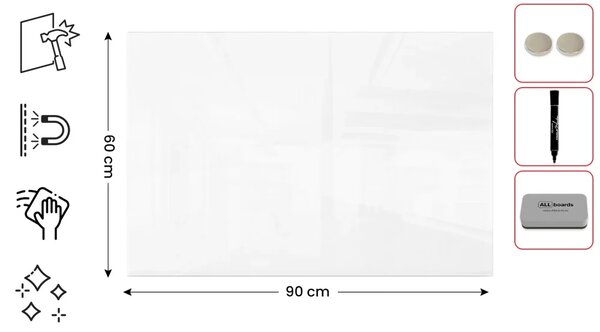 ALLboards PREMIUM TSO90x60 skleněná tabule 90 x 60 cm