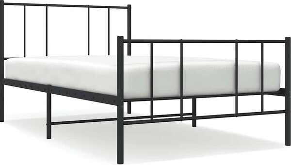 VidaXL Kovový rám postele s hlavovým a nožním čelem 80 x 200 cm [352489] Barva: Bílá