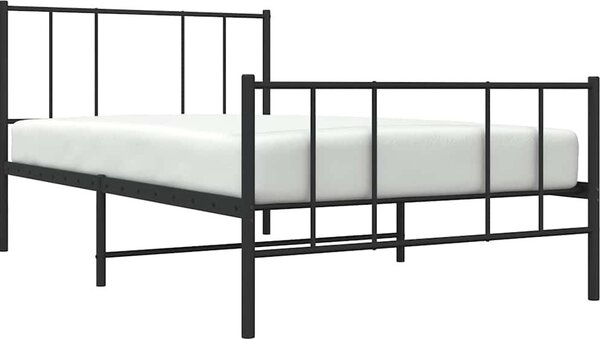 VidaXL Kovový rám postele s hlavovým a nožním čelem 80 x 200 cm [352489] Barva: Bílá