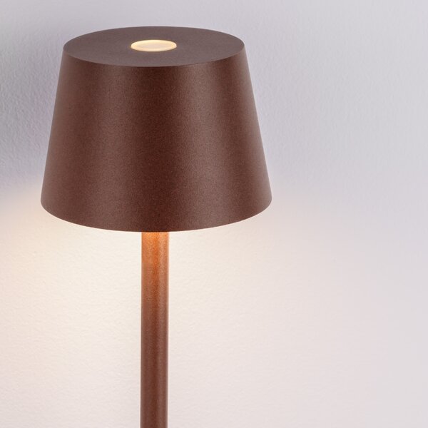Hnědá kovová nabíjecí stolní LED lampa Nova Luce Deck
