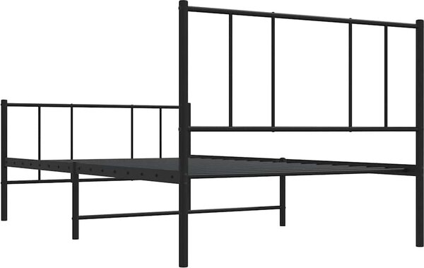 VidaXL Kovový rám postele s hlavovým a nožním čelem 80 x 200 cm [352489] Barva: Bílá