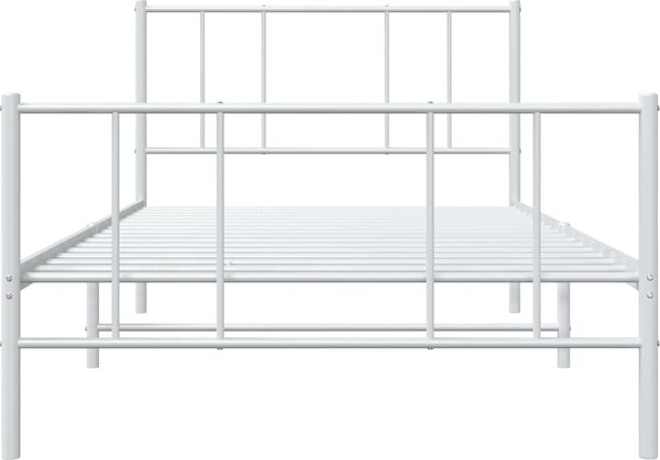 VidaXL Kovový rám postele s hlavovým a nožním čelem 80 x 200 cm [352489] Barva: Bílá