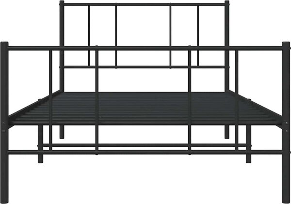 VidaXL Kovový rám postele s hlavovým a nožním čelem 80 x 200 cm [352489] Barva: Bílá